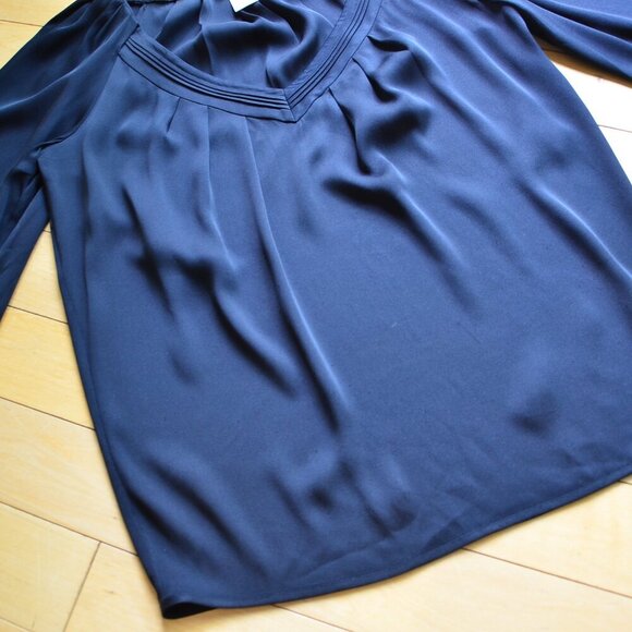 Diane Von Furstenberg Cahil Silk Black Top Blouse Size 8 - Picture 6 of 9